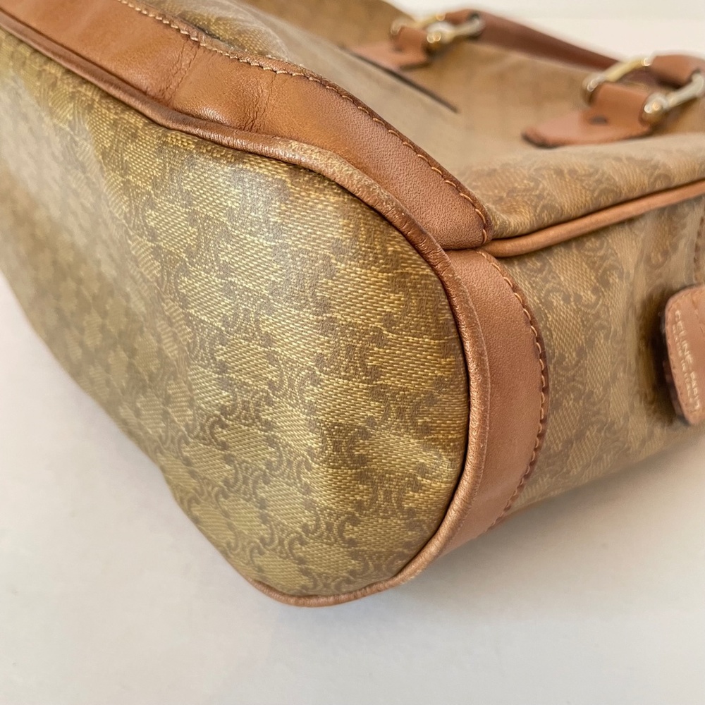 Celine Macadam Vintage Brown/Beige PVC Top Handle Hand Bag - Picture 8 of 16